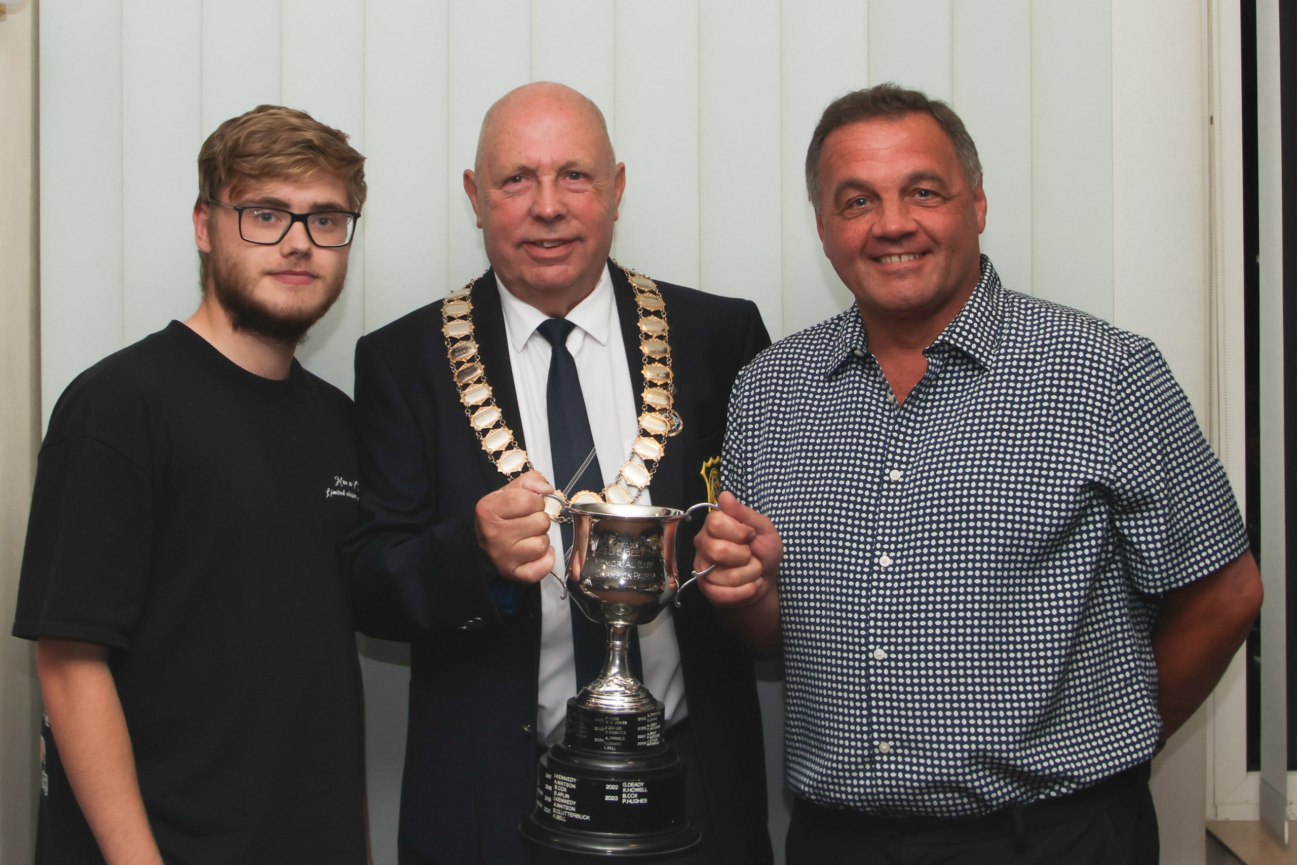 Presentation to Mens Championship Pairs Winners 2023 Brad Cox and Paul Hughes