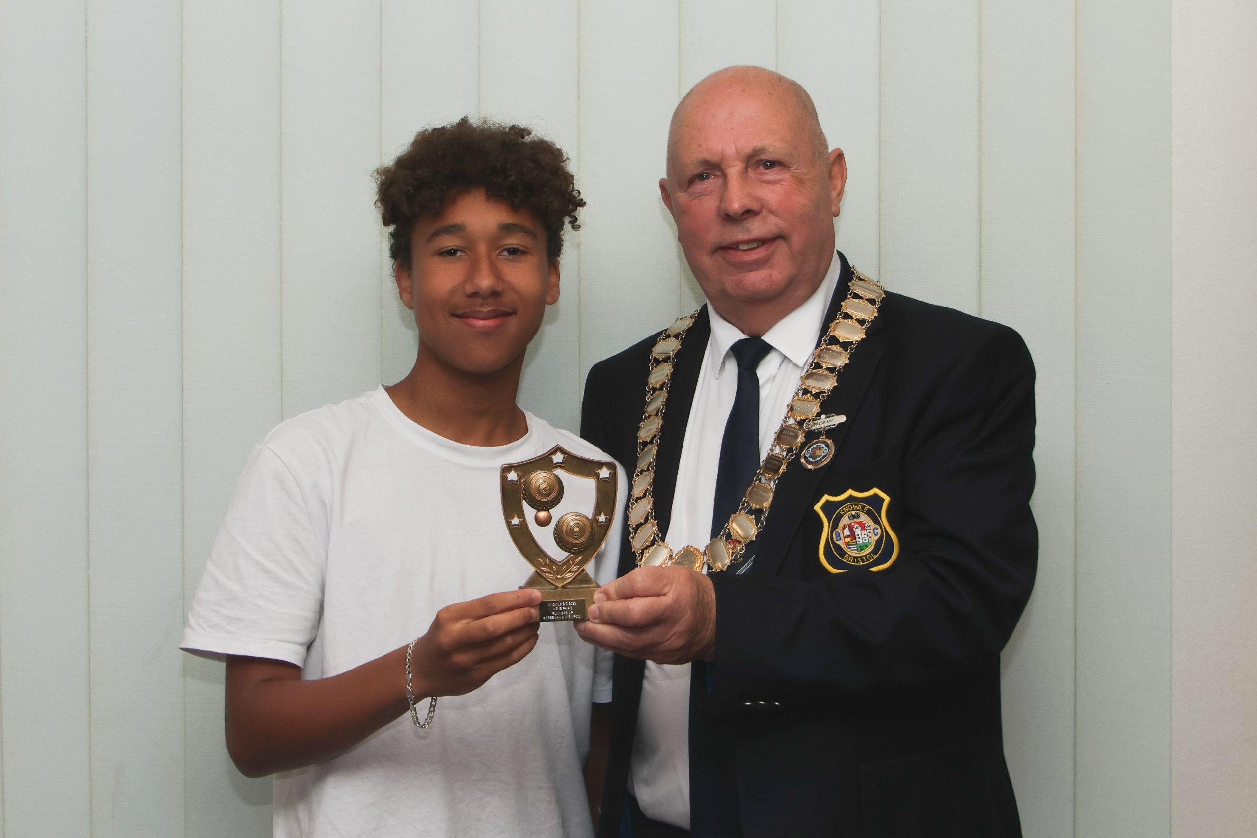 Presentation to Mens Club Pairs Runners Up 2023 Marshall SImpson (and Rob Freeman not pictured) Ger Smith and Robbie Wellington